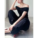 ブラック | ツイストオフショルニットトップス | RESEXXY