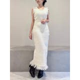 ホワイト | フリンジニットワンピース【セットアップ着用可能】 | RESEXXY