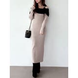 【骨格ストレート向け】バイカラーニットワンピース | RESEXXY | 詳細画像20 