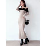 【骨格ストレート向け】バイカラーニットワンピース | RESEXXY | 詳細画像3 