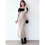 【骨格ストレート向け】バイカラーニットワンピース | RESEXXY | 詳細画像4 