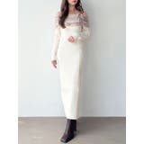 ホワイト | 【骨格ストレート向け】バイカラーニットワンピース | RESEXXY