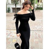 【骨格ウェーブ向け】ドッキングオフショルリボンワンピース | RESEXXY | 詳細画像4 