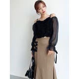 ギャザーベロアペプラムブラウス | RESEXXY | 詳細画像4 