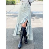 アイスブルー | ラッフルデニムスカート | RESEXXY