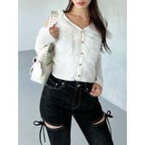 ホワイト | シアーフリルニットトップス | RESEXXY