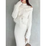 ホワイト | フェザーヘムレイヤードニットワンピース | RESEXXY