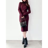 ワイン | 【WEB限定】ワイドリブニットワンピース | RESEXXY