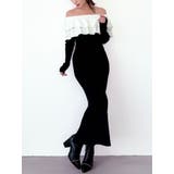 ブラック | フリルタイトニットワンピース | RESEXXY