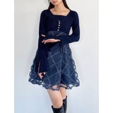 ネイビー | ドッキングフレアミニニットワンピース | RESEXXY