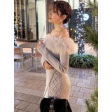 ラベンダー | フェイクファートリムニットワンピース | RESEXXY