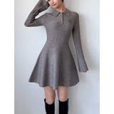 グレー | ニットポロワンピース | RESEXXY