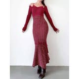 レッド | シアードッキングツイードニットワンピース | RESEXXY