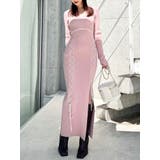 ピンク | レースアップタイトニットワンピース | RESEXXY