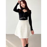 フリンジツイードミニスカート【セットアップ着用可能】 | RESEXXY | 詳細画像30 