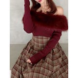 レッド | フェイクファーオフショルニットトップス | RESEXXY