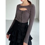 チャコールグレー | フロントレースアップカットトップス | RESEXXY