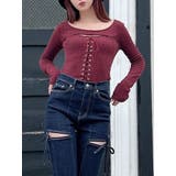 レッド | フロントレースアップカットトップス | RESEXXY