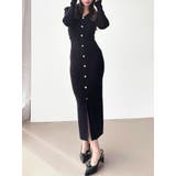 ゴールドボタンタイトニットワンピース | RESEXXY | 詳細画像1