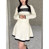 ホワイト | バイカラージャガードニットセットアップ | RESEXXY