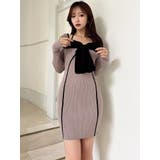 バイカラーフロントリボンニットミニワンピース | RESEXXY | 詳細画像2 