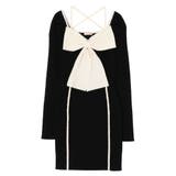 バイカラーフロントリボンニットミニワンピース | RESEXXY | 詳細画像34