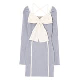 バイカラーフロントリボンニットミニワンピース | RESEXXY | 詳細画像35