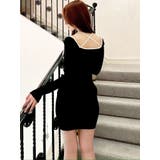 バイカラーフロントリボンニットミニワンピース | RESEXXY | 詳細画像9 