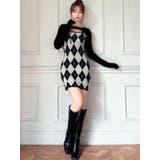 アーガイルタイトニットミニワンピース | RESEXXY | 詳細画像6 