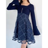 ネイビー | 【追加生産分】ドッキングフレアミニニットワンピース | RESEXXY