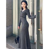 【WEB限定】バイカラーツイードニットワンピース | RESEXXY | 詳細画像3 