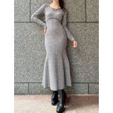 グレー | 【WEB限定】バイカラーツイードニットワンピース | RESEXXY