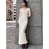 アイボリー | リボンデザインニットワンピース | RESEXXY