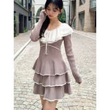 ベージュ | ラッフルデザインミニニットワンピース | RESEXXY