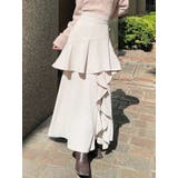 ベージュ | フリルスリットフレアスカート | RESEXXY