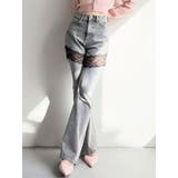 グレー | レースドッキングデニムパンツ | RESEXXY