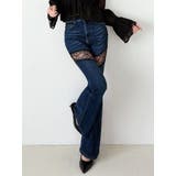 インディゴ | レースドッキングデニムパンツ | RESEXXY