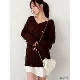 ブラウン | 【Ghana】ケーブルルーズニットチュニック | RESEXXY