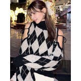 ブラック | アーガイルタートルニットトップス | RESEXXY