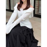 アイボリー | ビッグカラーニットトップス | RESEXXY