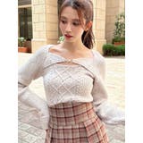 アイボリー | ケーブルニットレイヤードトップス | RESEXXY