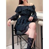 ブラック | オフショルシフォンミニワンピース | RESEXXY