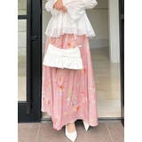 オレンジ | 【memorif.】フラワーロングフレアスカート | RESEXXY