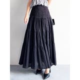 ブラック | ティアードコットンロングスカート | RESEXXY