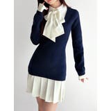 ネイビー | シャツドッキングニットワンピース | RESEXXY