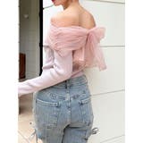 ピンク | バックリボンオフショルニットトップス | RESEXXY