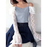 グレー | スリーブレースリブカットトップス | RESEXXY