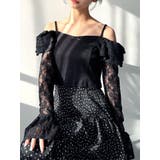 ブラック | スリーブレースリブカットトップス | RESEXXY