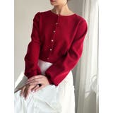 レッド | クルーネックニットカーディガン | RESEXXY