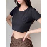ブラック | エンボスロゴクロップドTシャツ | RESEXXY
